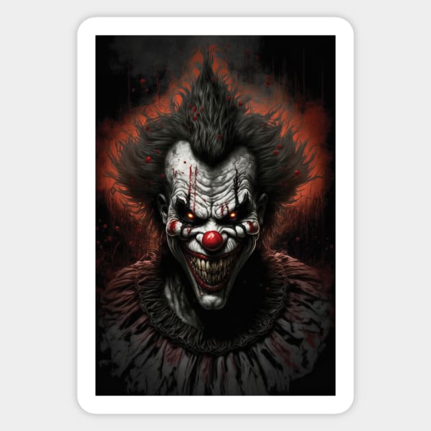 The Circus of Horror: The Killer Clown Strikes Again Sticker by PixelProphets